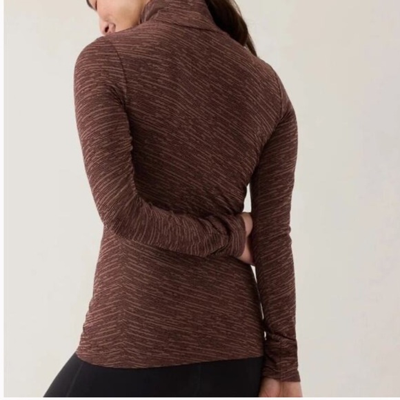 Athleta Flurry Seamless Turtleneck "Wren Rustic Beige" Size Large - Picture 10 of 11